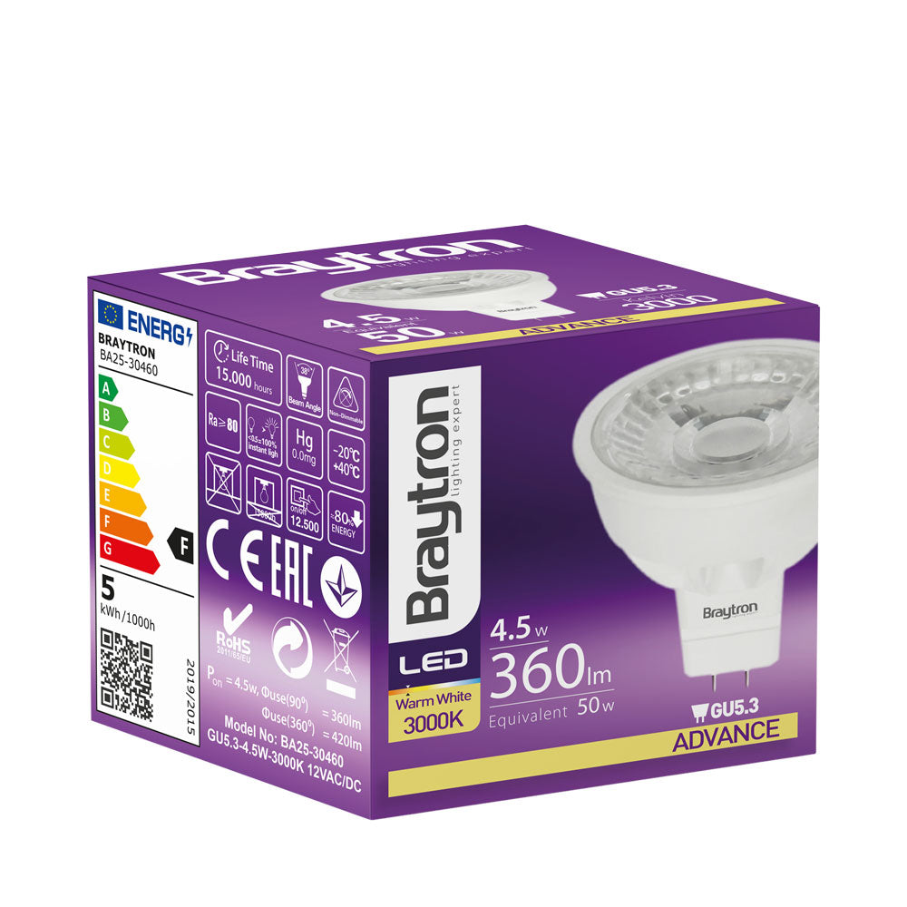 BRY-ADVANCE-4,5W-GU5.3-38D-12VDC-3000K-LED SIJALICA