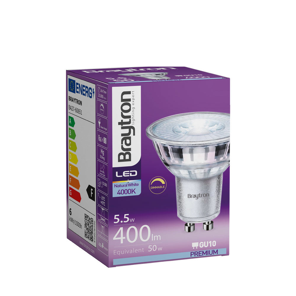 BRY-PREMIUM-5.5W-GU10-38D-DIMABILNA-STAKLENA-4000K-LED SIJALICA