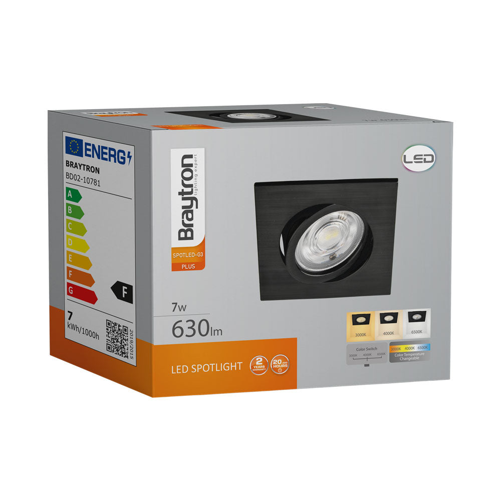BRY- G3-7W-SQR-CRNA-3U1- LED SPOT SVETILJKA