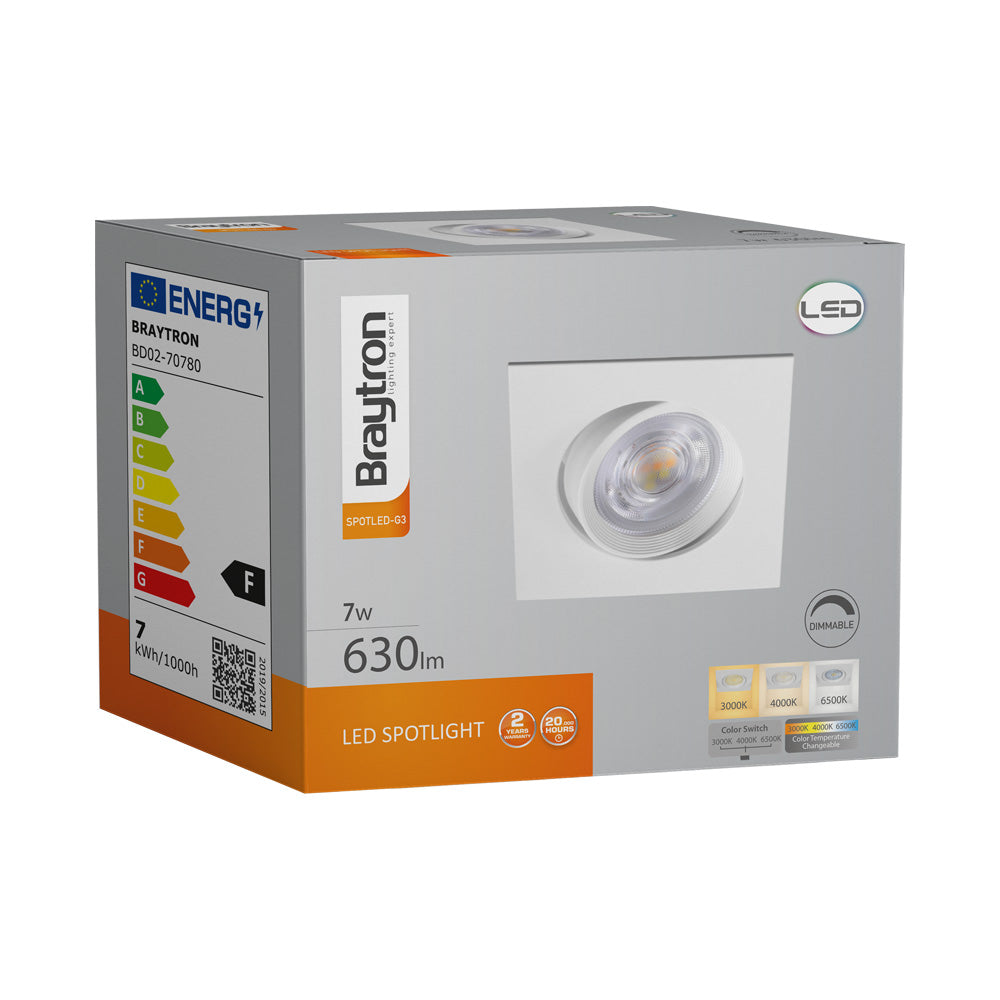 BRY-G3-7W-SQAURE-BELA-3IN1-DIMABILNA SPOT SVETILJKA