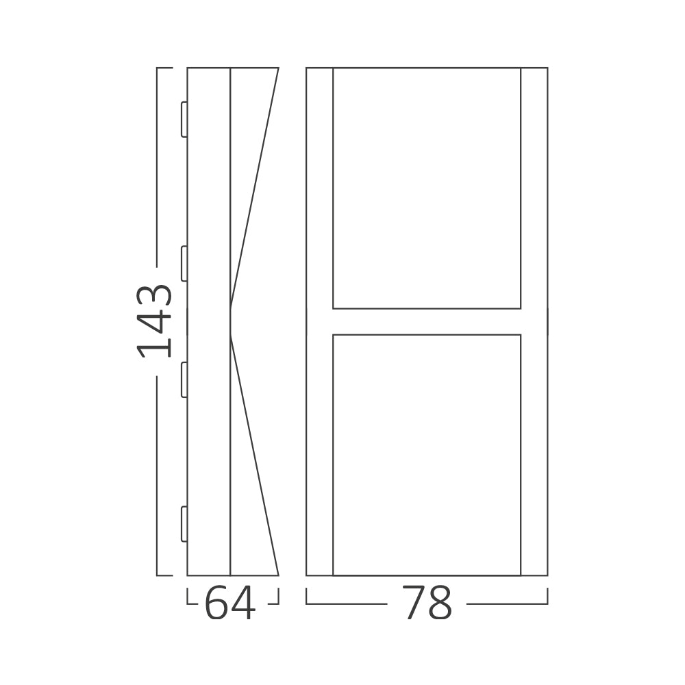 BRY-VEKTA-C-WL.2-SIVA-2x6W-3IN1-IP65-ZIDNA SVETILJKA