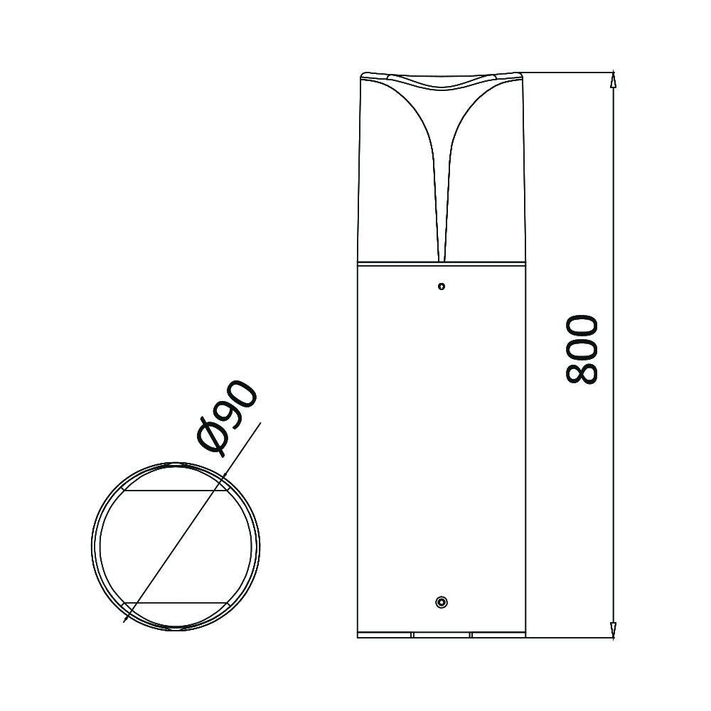 BRY-MILANO-800-1xE27-IP44-BAŠTENSKI LED STUB