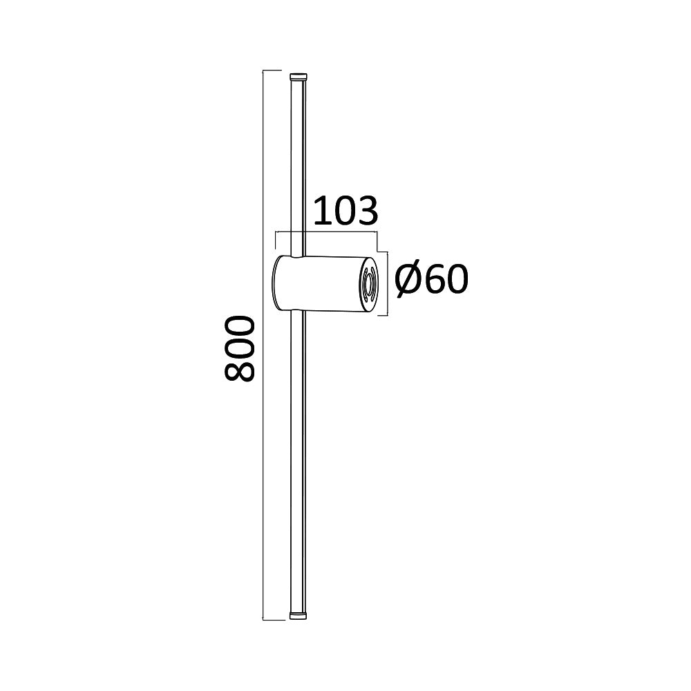 BRY-TINY-WL800-16W-CRNA-3000K-ZIDNA LAMPA