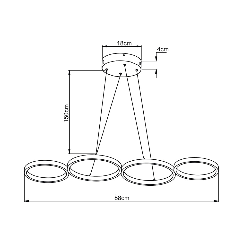 BRY-NELA-PD1-RND-BELA-60W-SA DALJINSKIM-IP20-LED PLAFONJERA