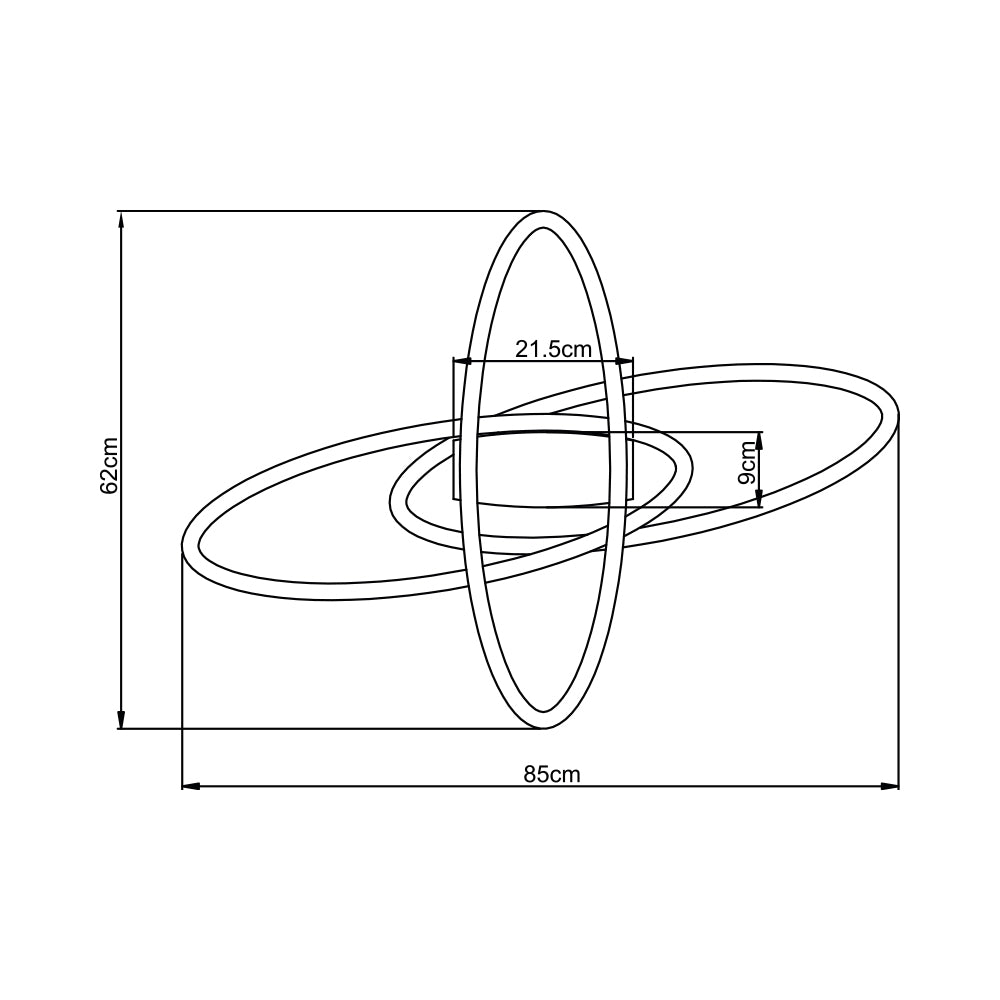 BRY-NELA-SR2-RND-CRNA-72W-SA DALJINSKIM-IP20-LED PLAFONJERA
