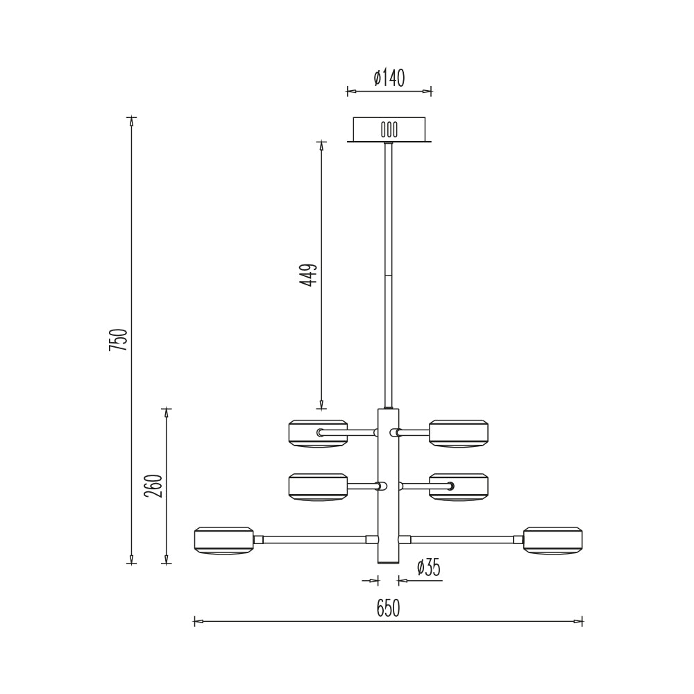 BRY-ARCANA-PD-48W-6H-CRNA-3000K-LED VISILICA