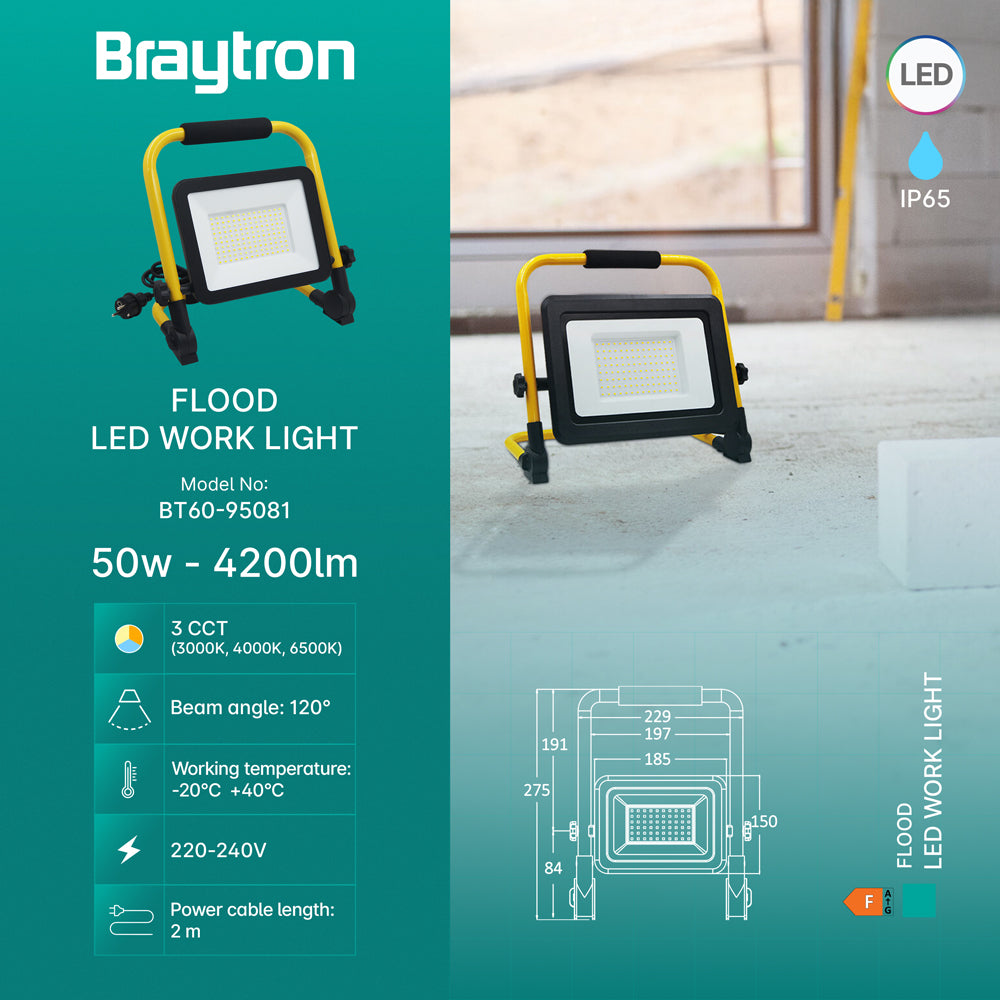 BRY-FLOOD-WL-CRNI-50W-3U1-PRENOSIVI REFLEKTOR