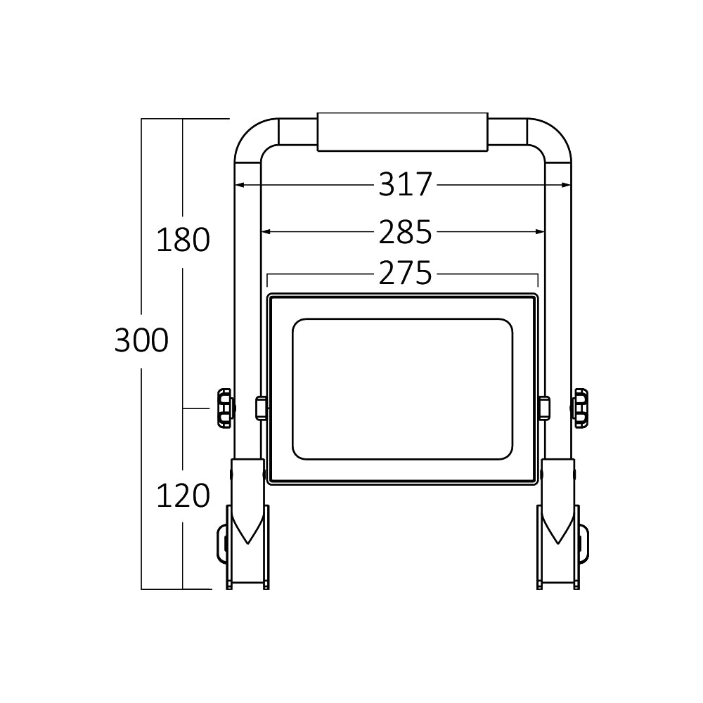 BRY-FLOOD-WL-CRNI-100W-6500K-PRENOSIVI REFLEKTOR
