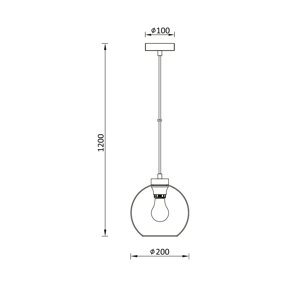 BRY-S005R-1H-1xE27-DIMLJENO SIVA-DEKORATIVNA VISILICA