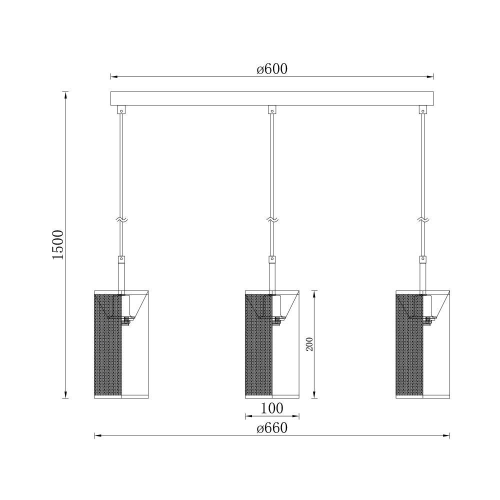 BRY-W002S-3H-3xE14-CRNA-DEKORATIVNA VISILICA