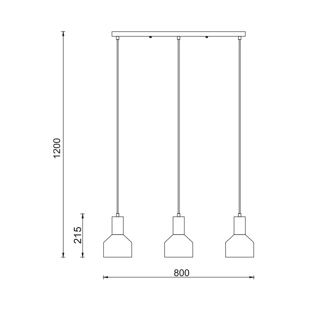 BRY-P001S-3H-1xE27-CRNA-DEKORATIVNA VISILICA
