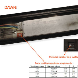 DAWN LED SVETILJKA LT-T-020 33/40/42/45W CCT CRNA 1,2 met