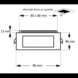 LED PANEL U/Z KNS1-03W 4000K