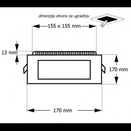 LED PANEL U/Z KNS1-12W 4000K