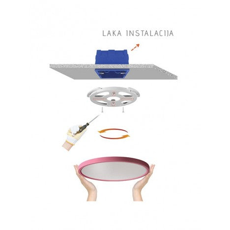 LED PLAFONJERA MOON PINK 24W 4000K