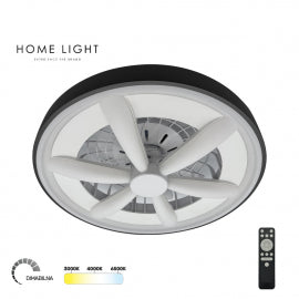 LED PLAFONJERA YL-FAN-G001 48W 2700K/4000K/6500K CRNA DIMABILNA