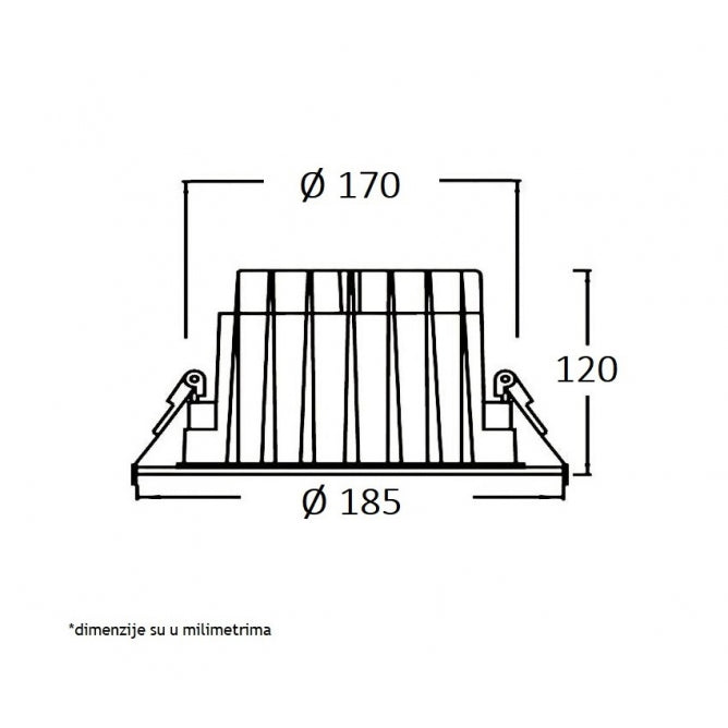 LED UGRADNA SVETILJKA 514001-6 40W 4000K IP65