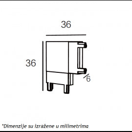 MAGNETIC SLIM KONEKTOR L CRNI (26-A-L)