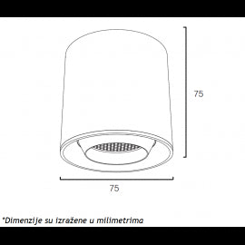 MAGNETIC SLIM SVETILJKA LED26-YT80 6W 3000K 24° 48V DC BELA