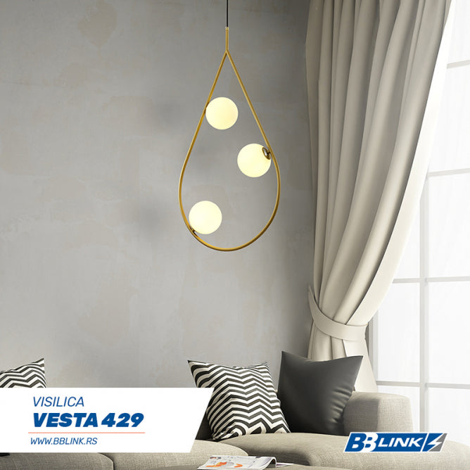 VESTA 429 VISILICA 3*G9 MESING/ZLATO