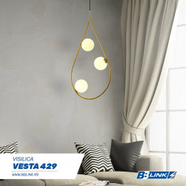 VESTA 429 VISILICA 3*G9 MESING/ZLATO