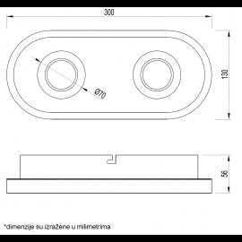 VESTA 475 PLAFONSKA SVETILJKA 10W+2*5W 3000K CRNA