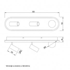 VESTA 479 PLAFONSKA SVETILJKA 18W+2*5W+3W 3000K BELA