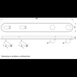 VESTA 480 PLAFONSKA SVETILJKA 34W+2*5W+2*3W 3000K BELA