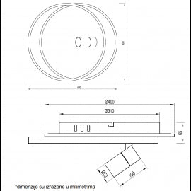 VESTA 482 PLAFONSKA SVETILJKA 36W+5W 3000K BRUSENO ZLATO