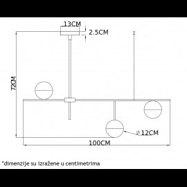 VESTA 511 LUSTER 3*G9 MESING/CRNA