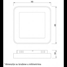 VESTA 528 PLAFONSKA SVETILJKA 36W 3000/4500/6000K TAMNO DRVO