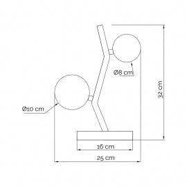 VESTA 560 STONA LAMPA 2*G9 CRNA