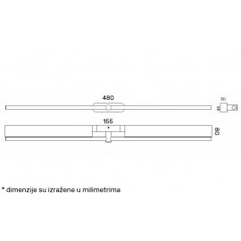 VESTA 654 ZIDNA LAMPA LED 8W 3000K CRNA/ZLATO