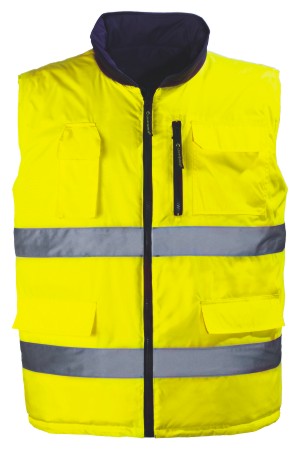 Signalizirajući Hi-Viz dvostrani prsluk HI-WAY žuto/sivi