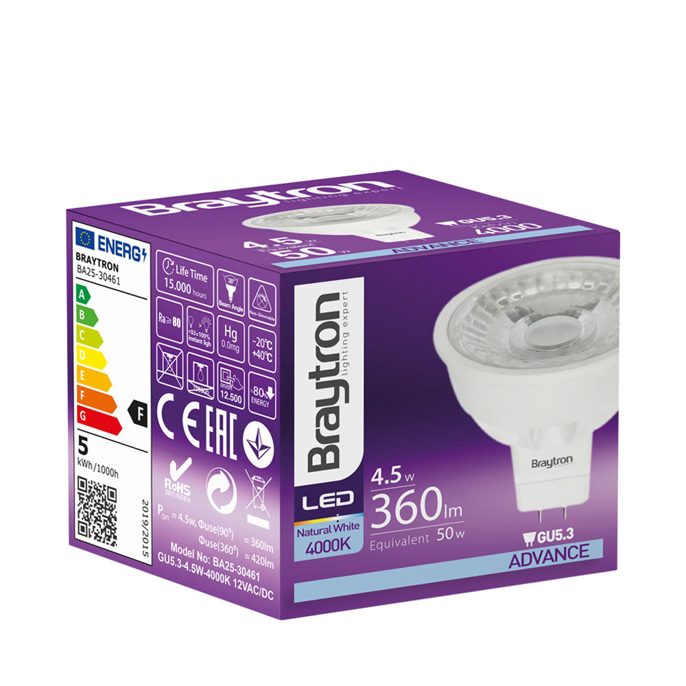 BRY-ADVANCE-4,5W-GU5.3-38D-12VDC-4000K-LED SIJALICA