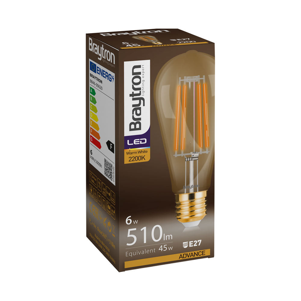 BRY-ADVANCE-6W-E27-ST64-AMB-2200K-LED SIJALICA