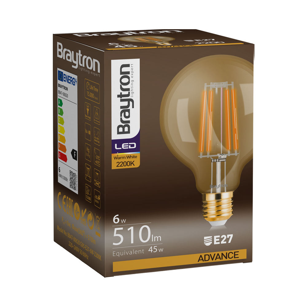 BRY-ADVANCE-6W-E27-G95-AMB-2200K-LED SIJALICA