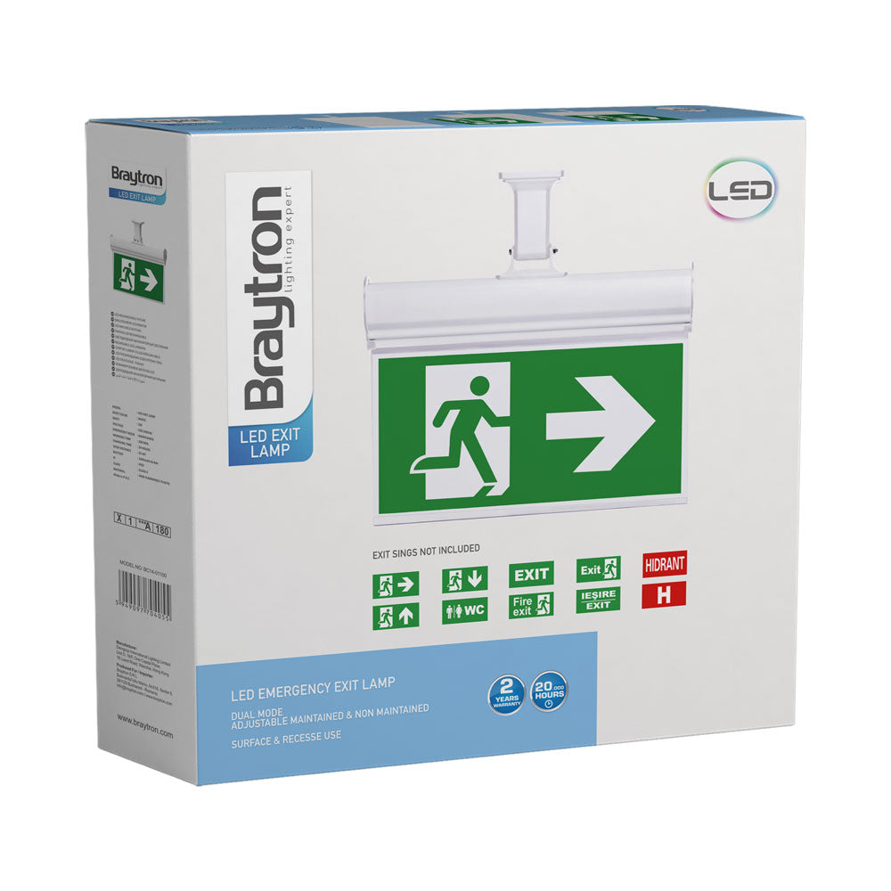 BRY-EXIT-LED-2W-HNG-IP20-BELA-PANIK SVETILJKA