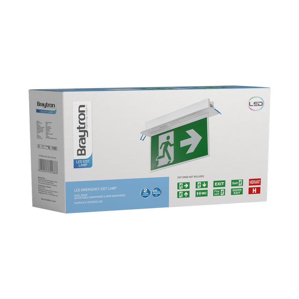 BRY-EXIT-LED-2W-RCS-IP20-BELA-PANIK SVETILJKA