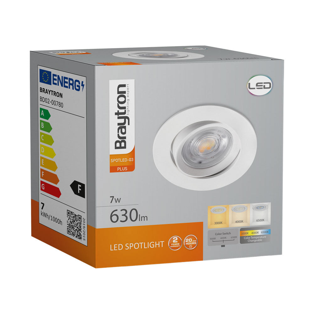BRY- G3-7W-OKRUGLA-BELA-3U1-SPOT SVETILJKA