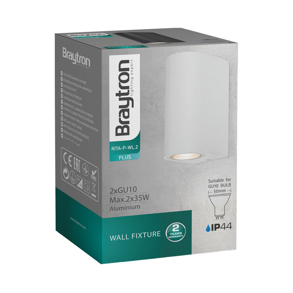 BRY-RITA-P-WL.2-BELA-2xGU10-IP44-ZIDNA ROZETNA