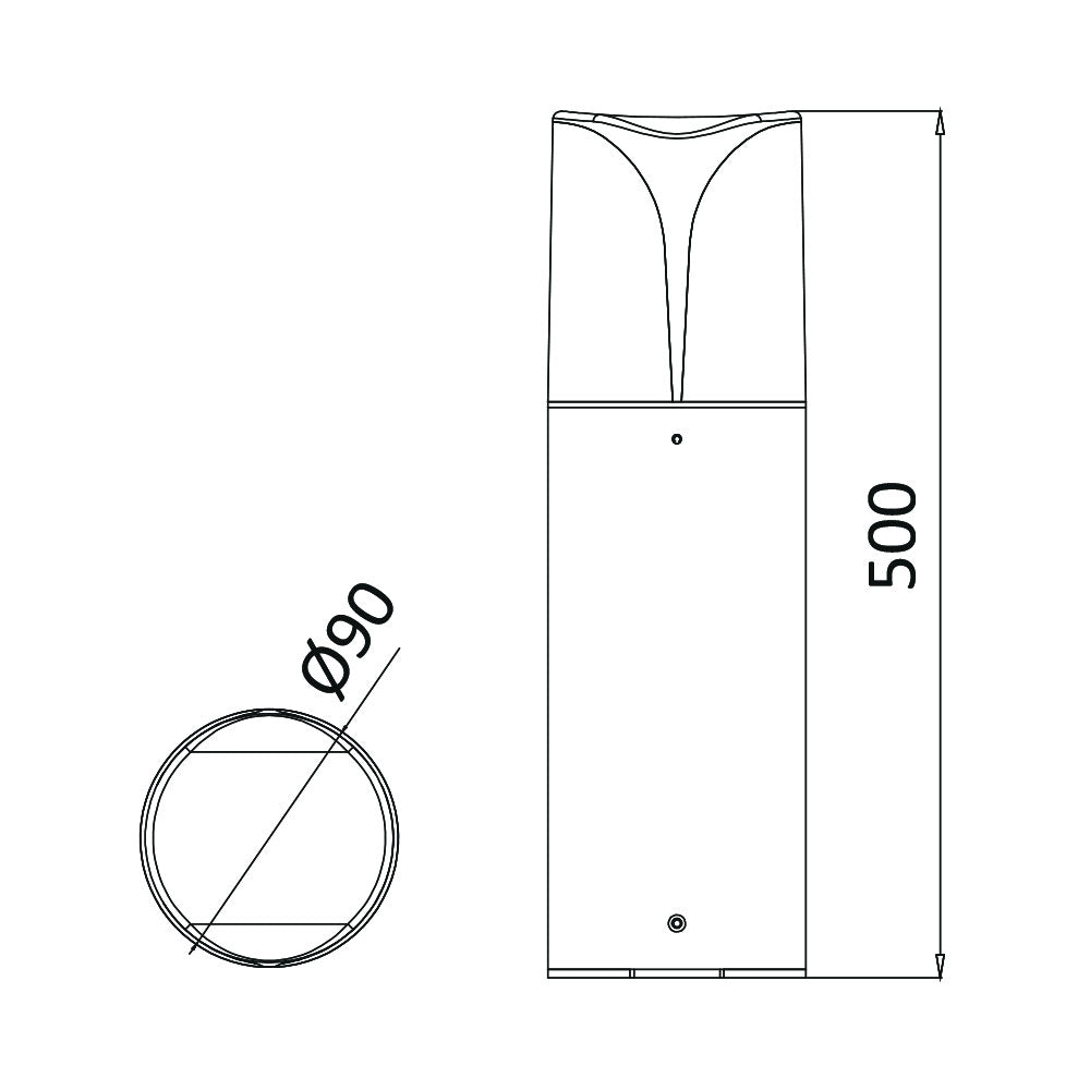 BRY-MILANO-500-1xE27-IP44-BAŠTENSKI LED STUB