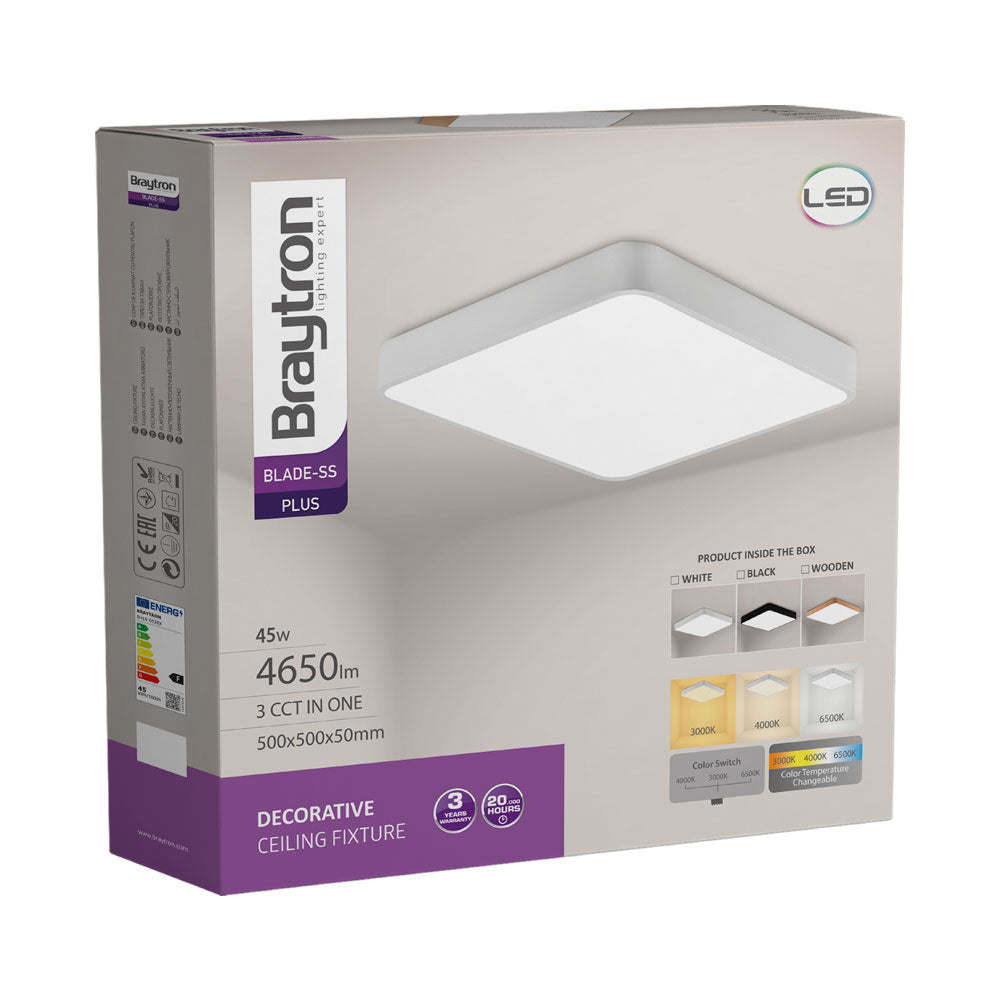 BRY-BLADE-SS-KVADRATNA-BELA-45W-LED PLAFONJERA SA DALJINSKOM KOMANDOM