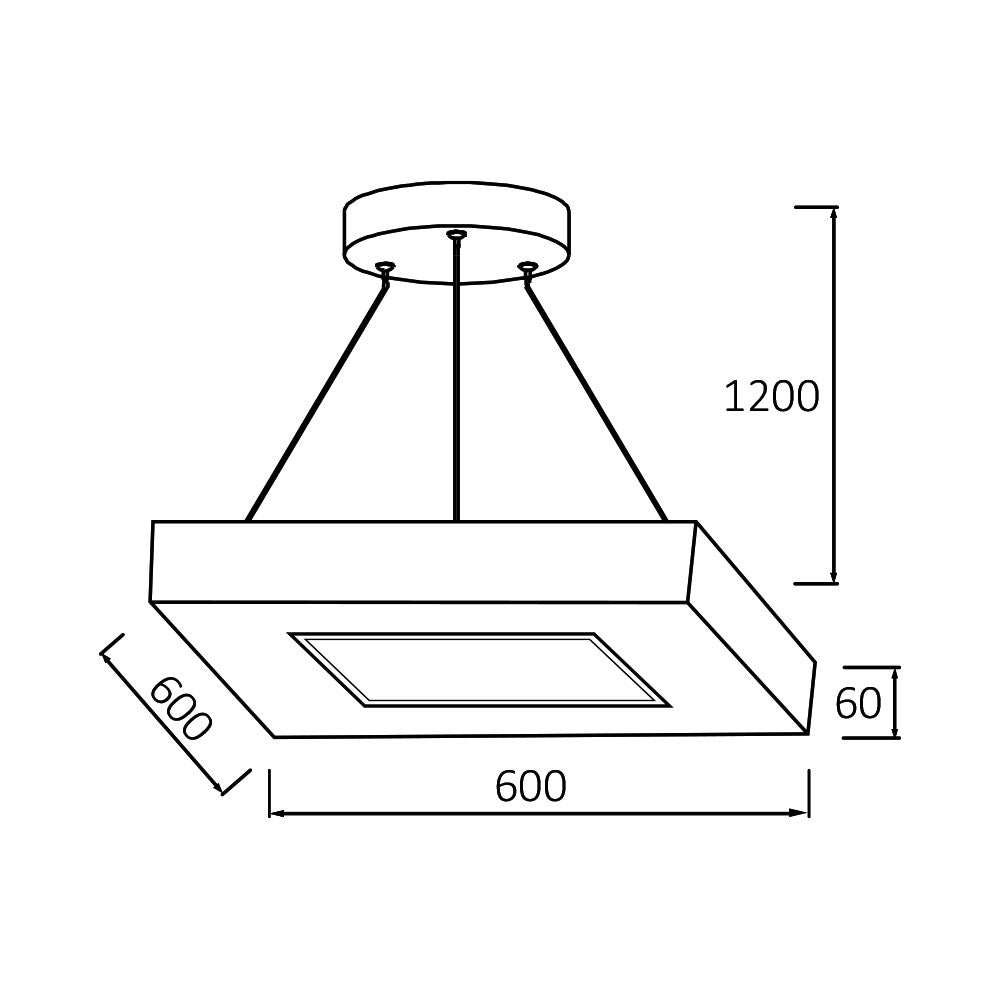 BRY-BLADE-PD-KVADRATNA-CRNA-45W-LED VISILICA SA DALJINSKOM KOMANDOM