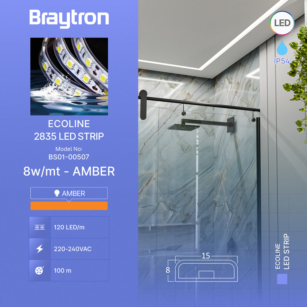BRY-ECOLINE-120L-2835-AMB-220V-8W-IP54-LED TRAKA