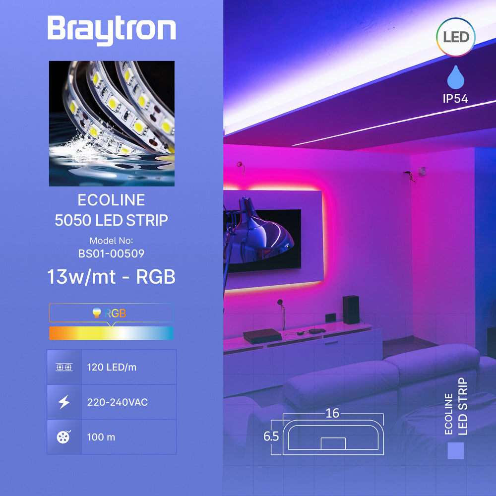 BRY-ECOLINE-120L-5050-RGB-220V-13W-IP54-LED TRAKA