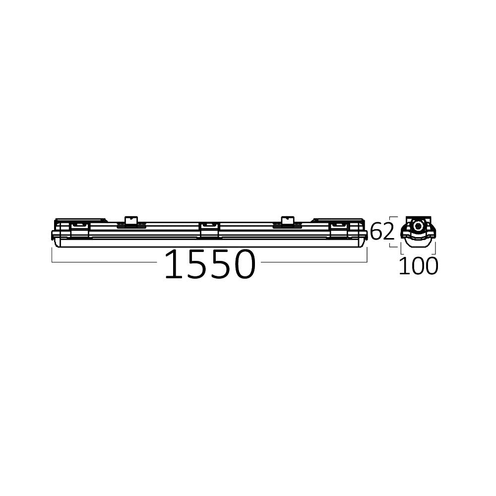 BRY-AQUALINE-2X-1.5MT-SG-PC-IP65-VODODIHT NOSAC ZA LED CEVI-POLIKARBONAT