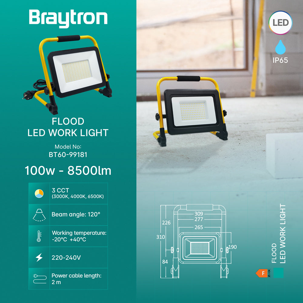 BRY-FLOOD-WL-CRNI-100W-3U1-PRENOSIVI REFLEKTOR