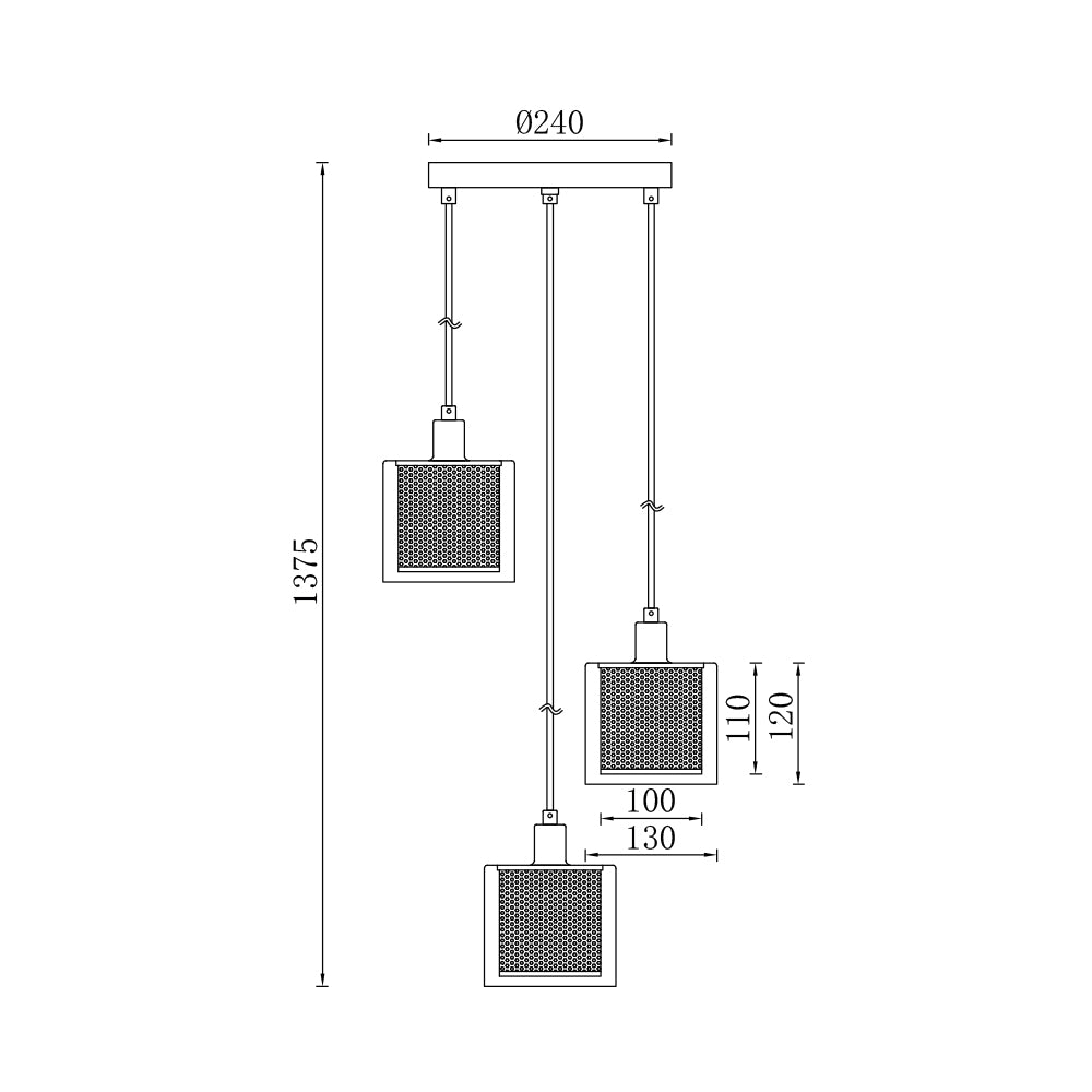 BRY-S008R-3H-3xE14-SLV-DEKORATIVNA VISILICA