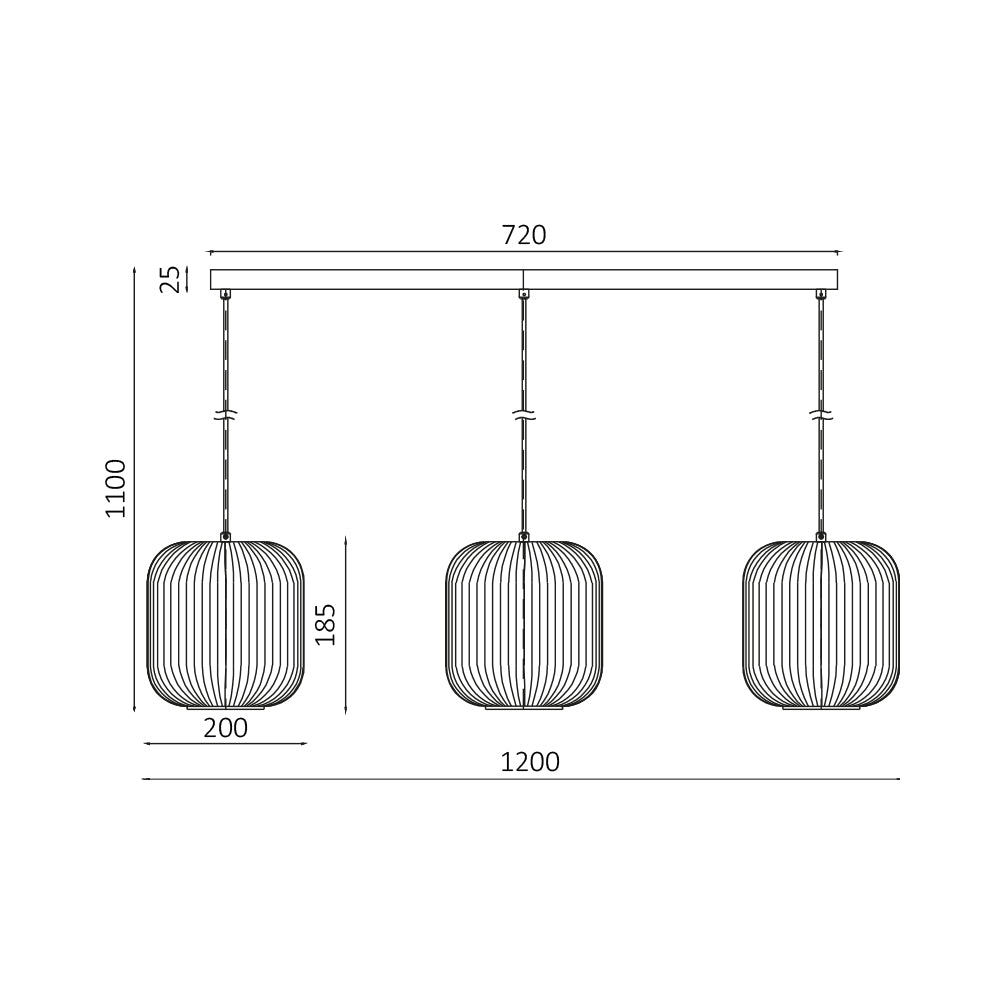 BRY-S009S-3H-1xE27-OPL-CRNI-DEKORATIVNA VISILICA